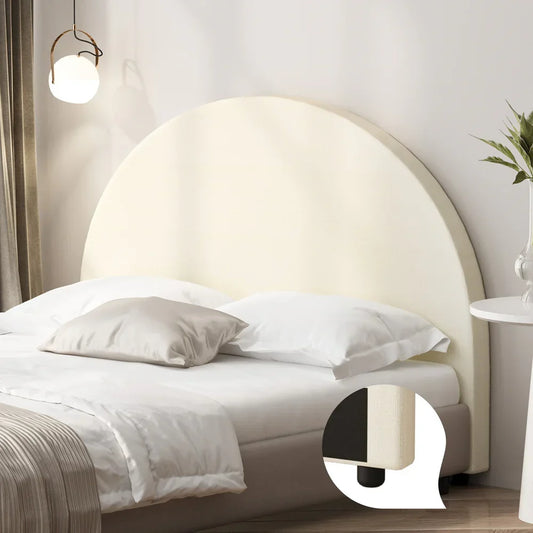 HB-MUNA-S-BG Oikiture Bed Head Single Size Headboard Fabric Beige