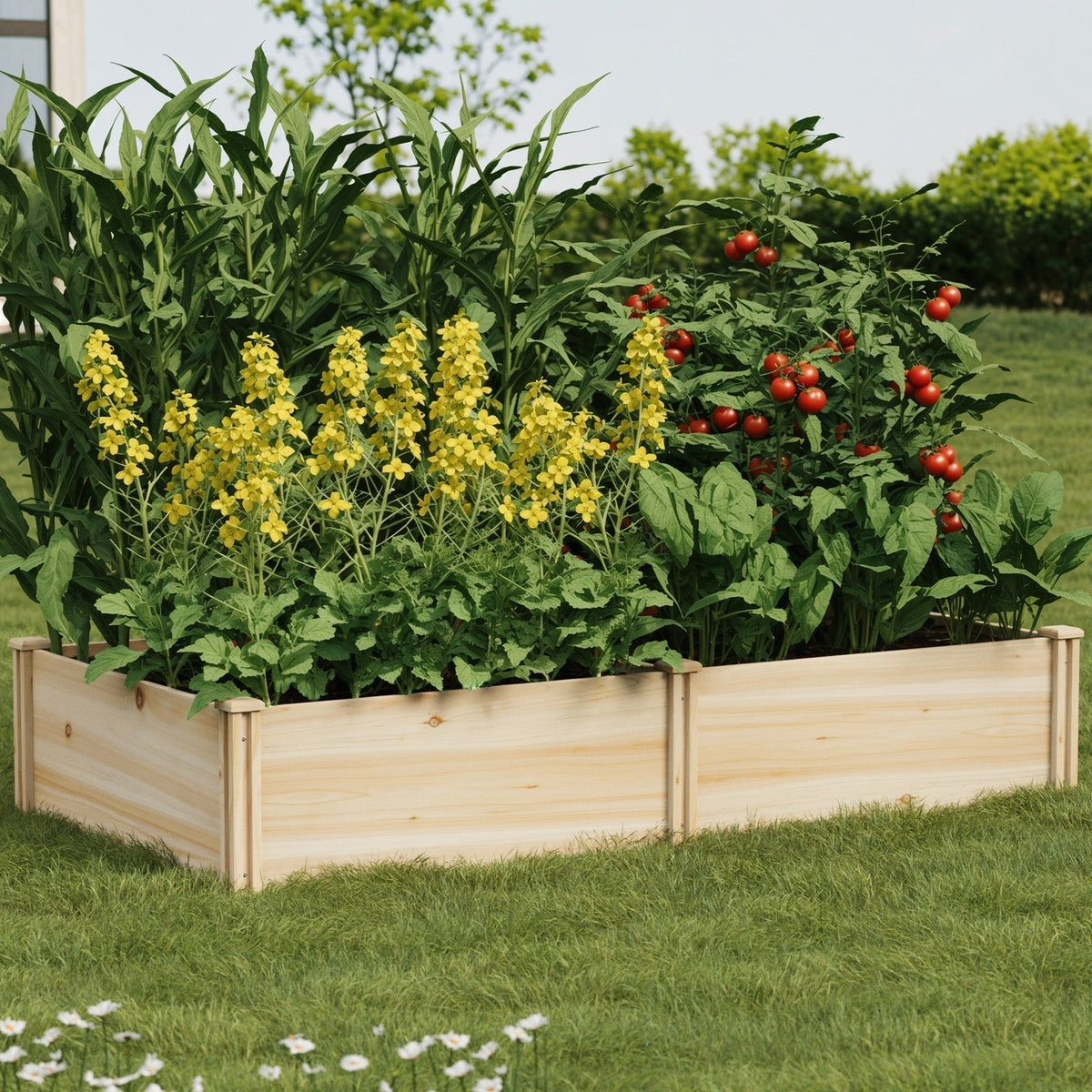 Livsip Garden Bed 160x80x30cm Raised Wooden Planter Box Container Growing Plant