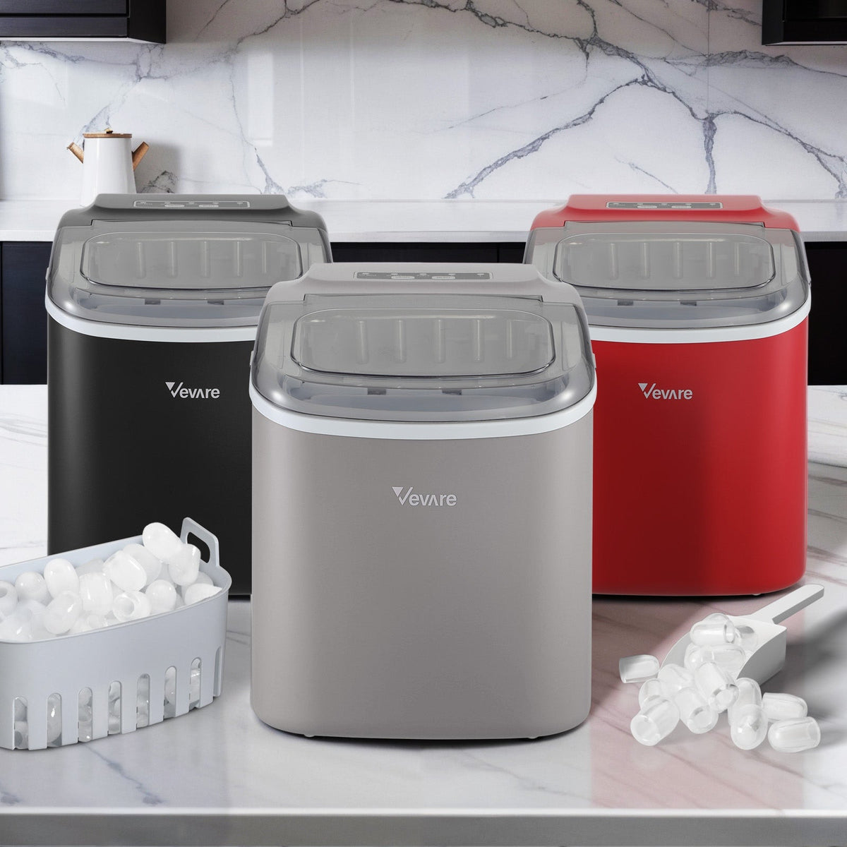 Vevare Portable Ice Maker Machine Ice Cube Tray 12kg Bar Countertop