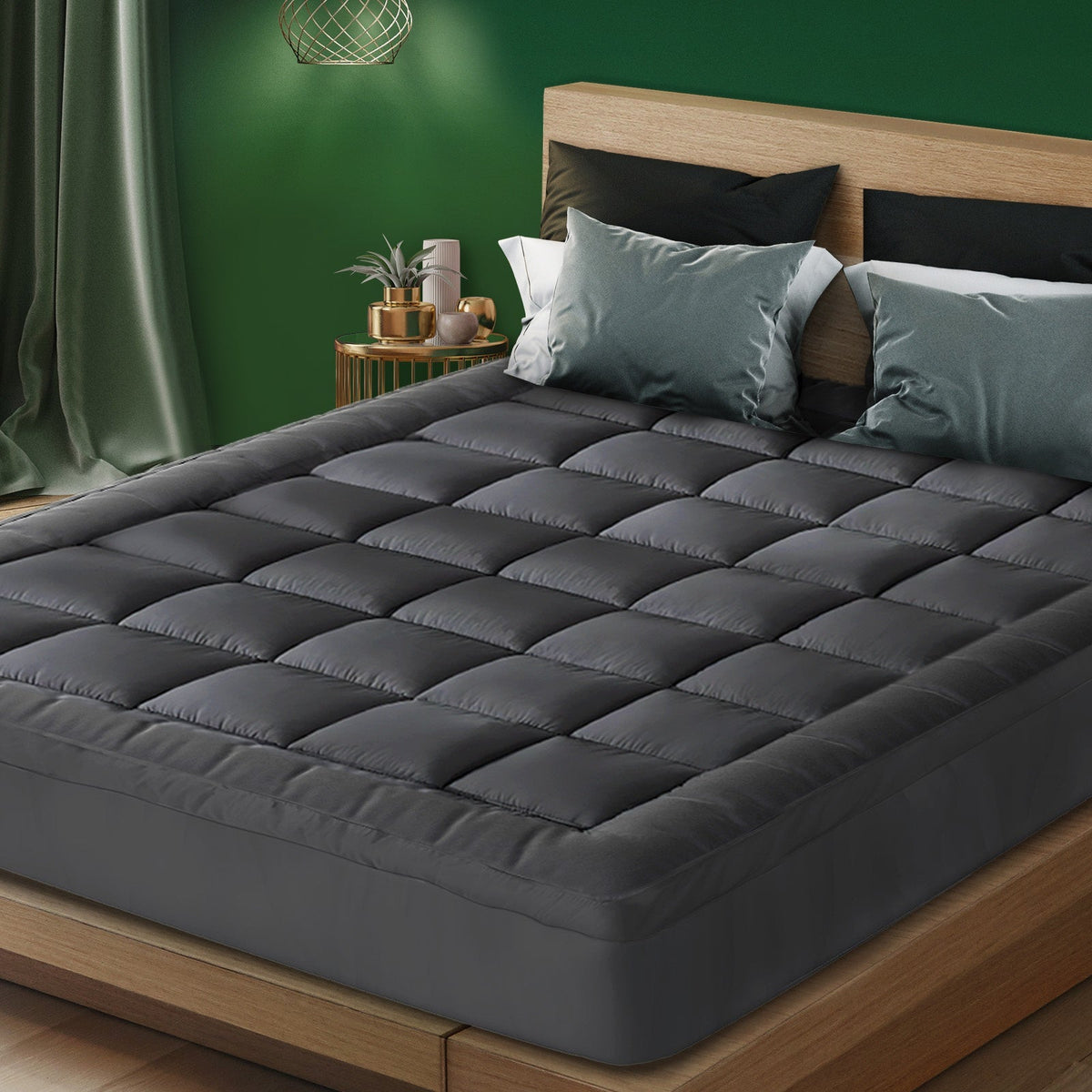 Bedra Mattress Topper Pillowtop Protector Bamboo Charcoal Cover Mat All Size