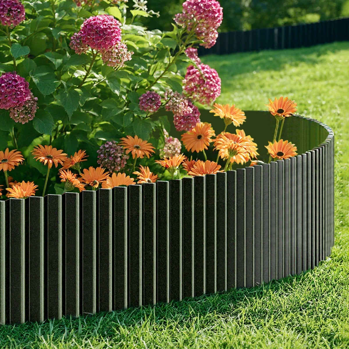 Livsip Garden Edging 10mx30cm Landscape Lawn Edge Border DIY Fence Steel Black