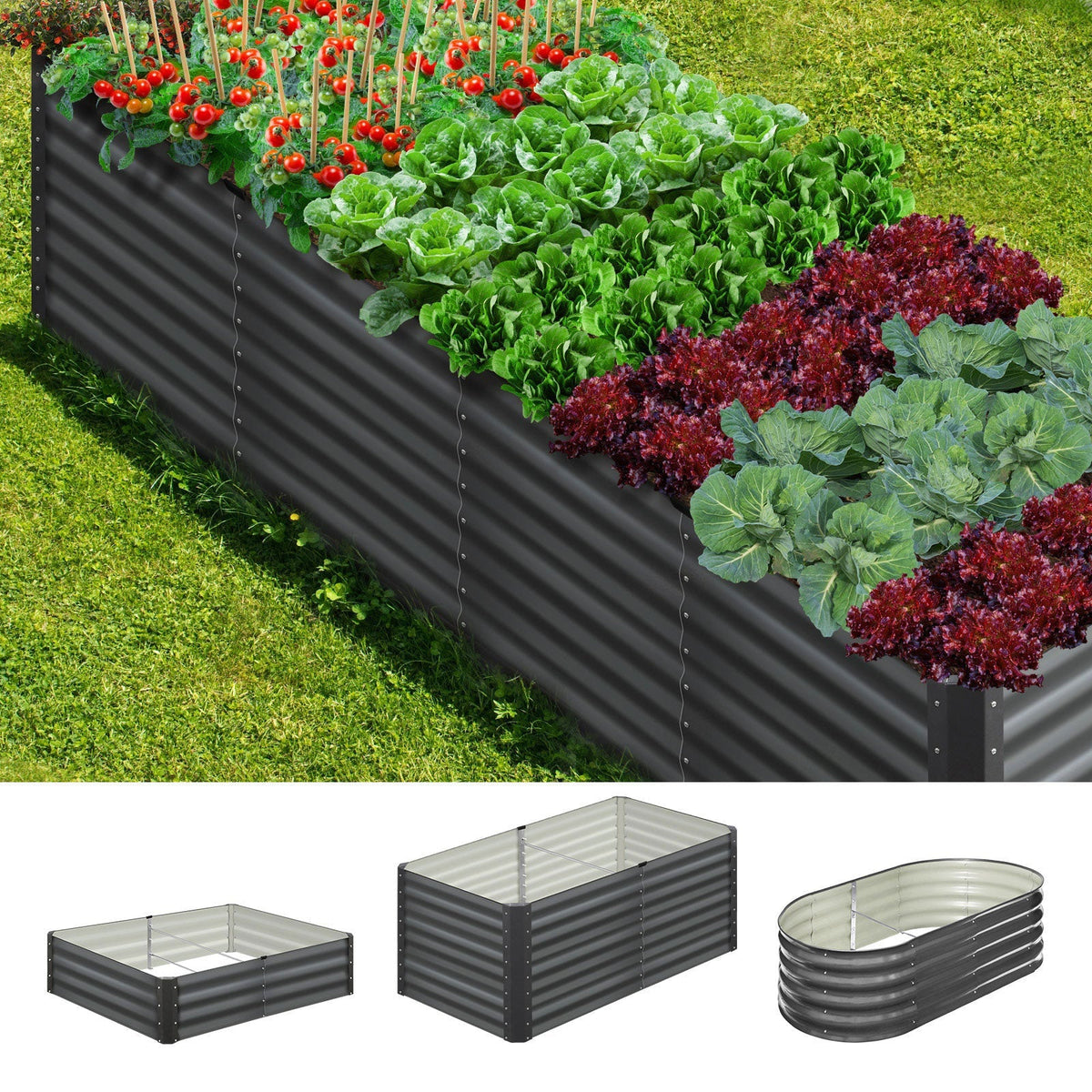 Livsip Garden Bed 9 Models x1 x2 Raised Planter Box Container Galvanised Steel