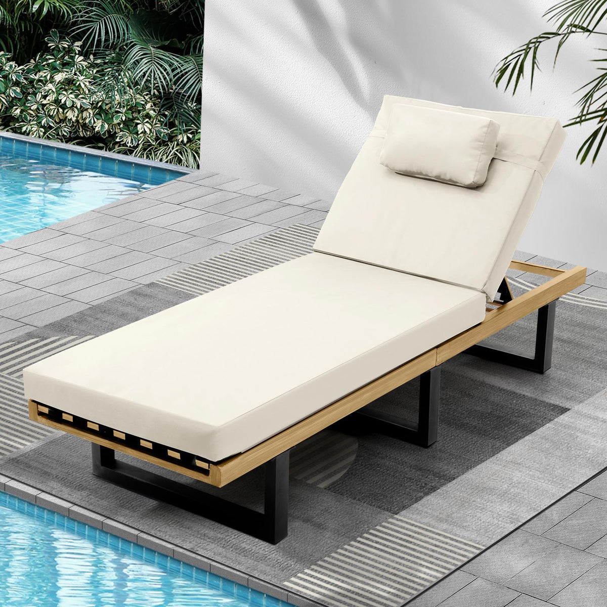Livsip Sun Lounge Outdoor Lounger Chairs Garden Patio Furniture Day Bed
