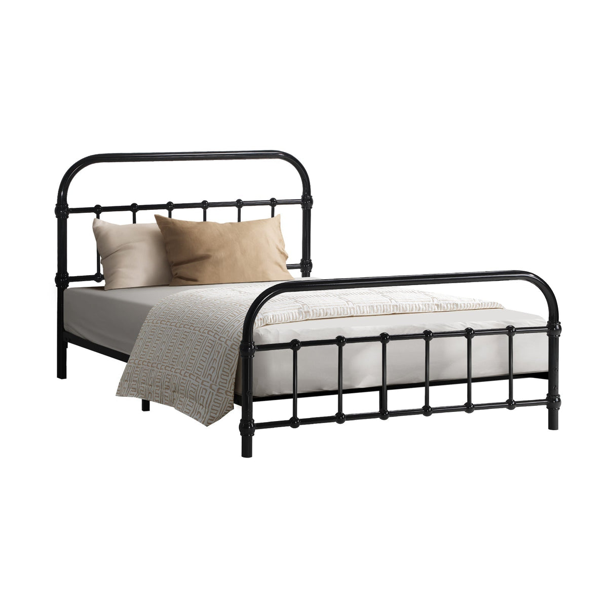 Oikiture Metal Bed Frame Queen Double King Single Size Metal Bed Base Platform