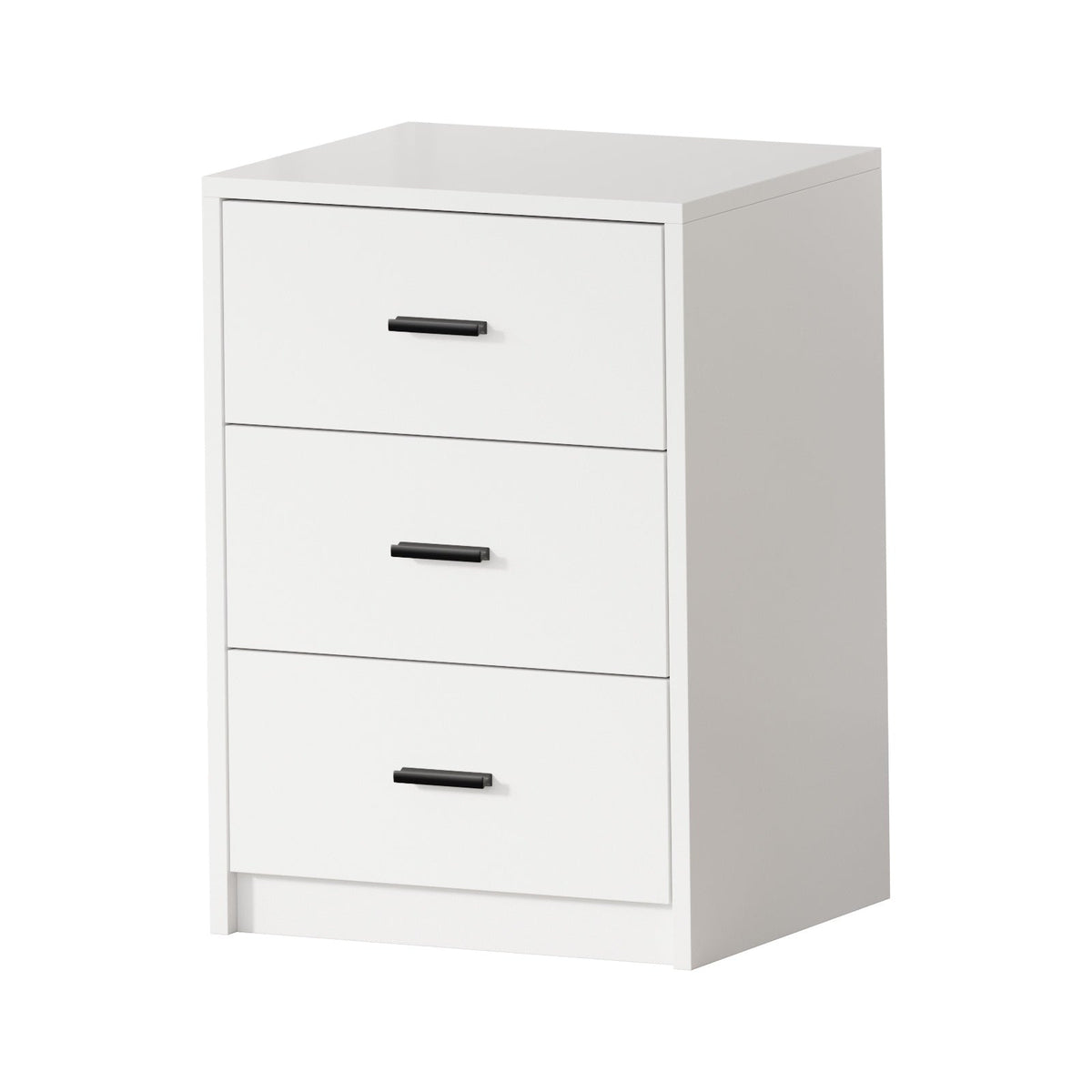 Oikiture Bedside Table 3 Drawers Nightstand Bedroom Storage Side End