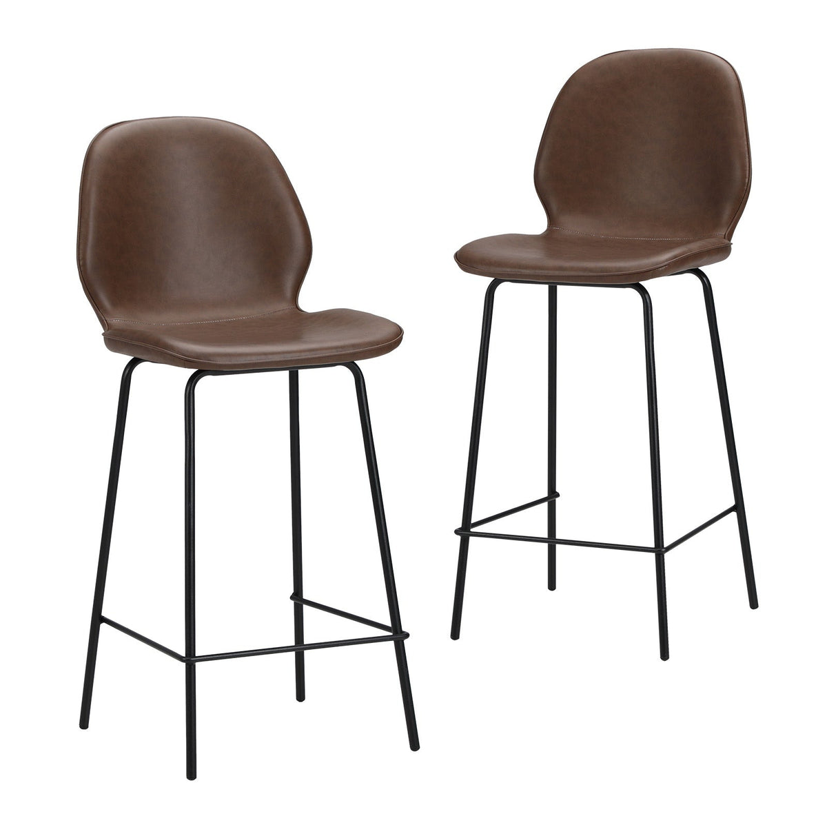 Oikiture 2/4x Bar Stools Kitchen Dining Stool Counter Metal Chairs Leather