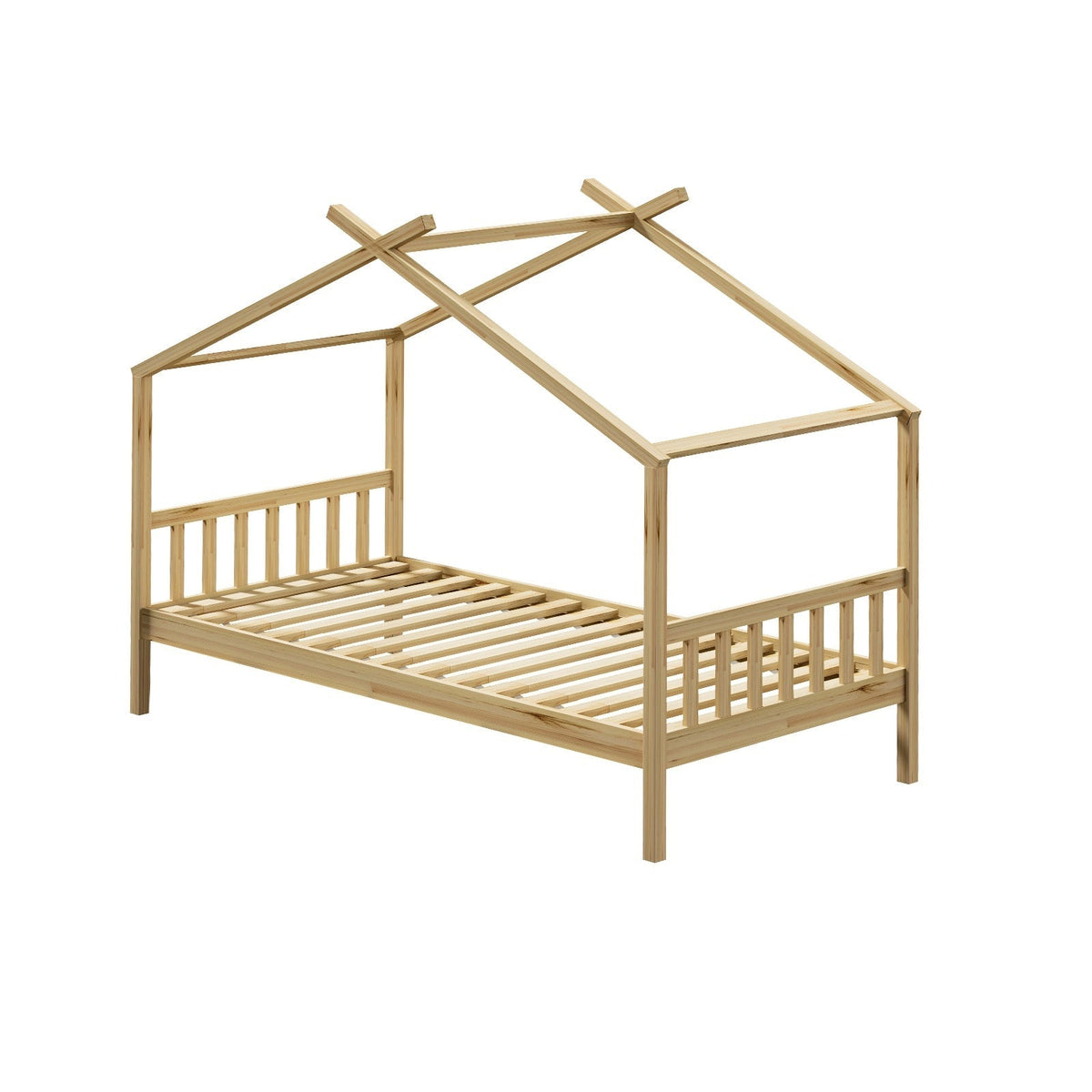 Oikiture Bed Frame Wooden Single Timber House Base Beds Pine Storage Drawers