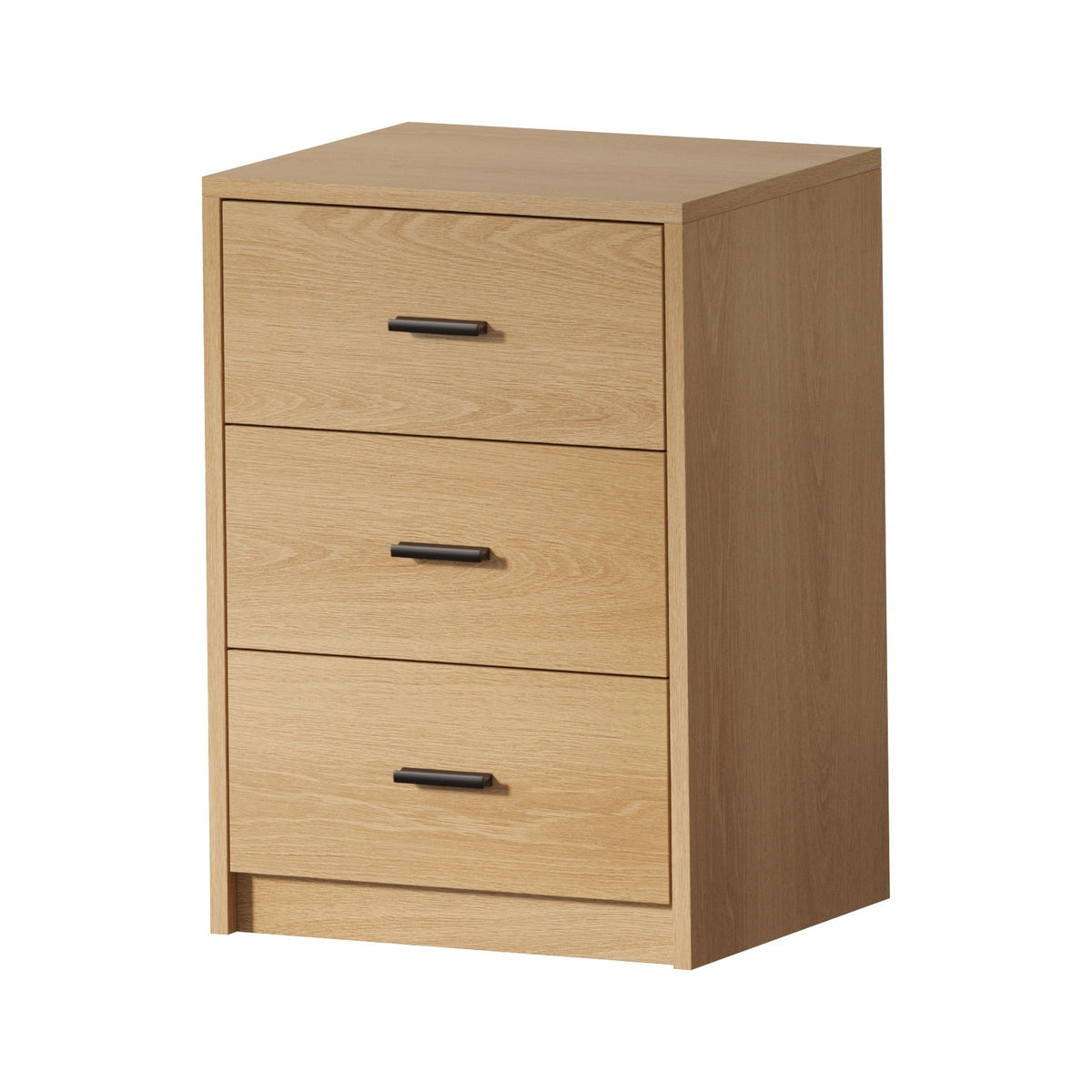 Oikiture Bedside Table 3 Drawers Nightstand Bedroom Storage Side End