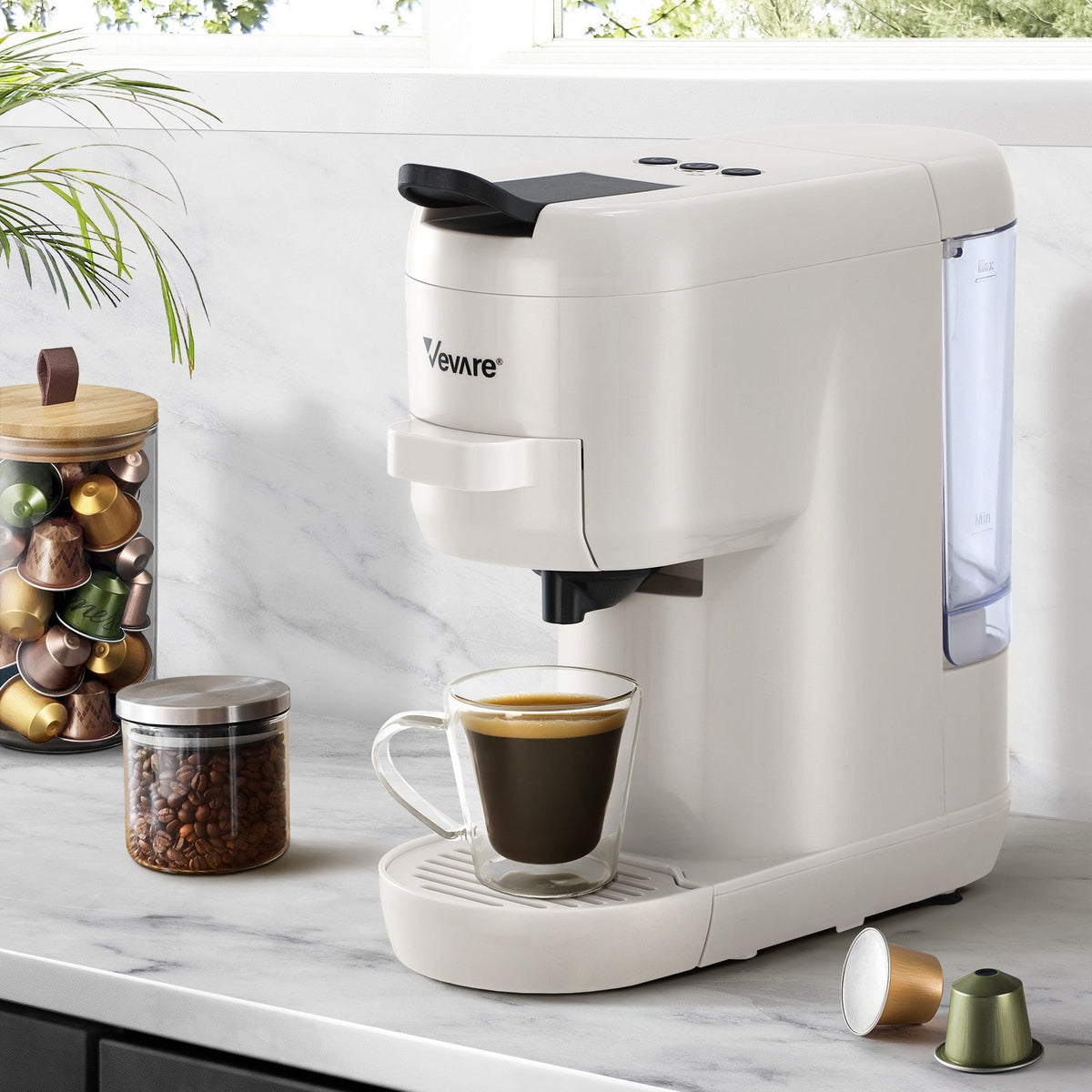 Vevare Capsule Coffee Machine 19 Bar 3 in 1 Nespresso/Dolce-Gusto Maker