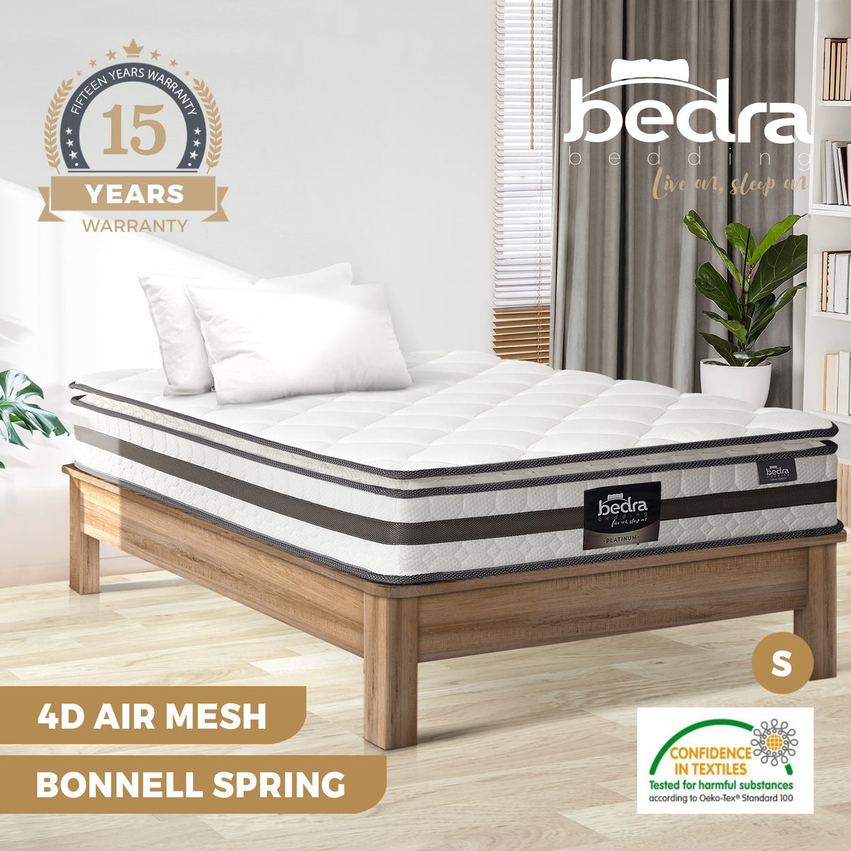 Bedra Double King Single Queen King Mattress Bonnell Spring 21cm