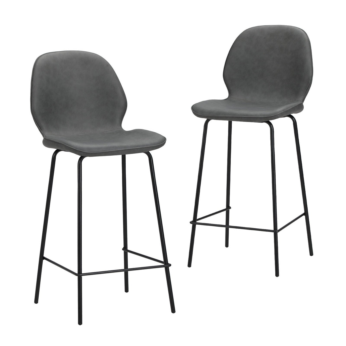 Oikiture 2/4x Bar Stools Kitchen Dining Stool Counter Metal Chairs Leather