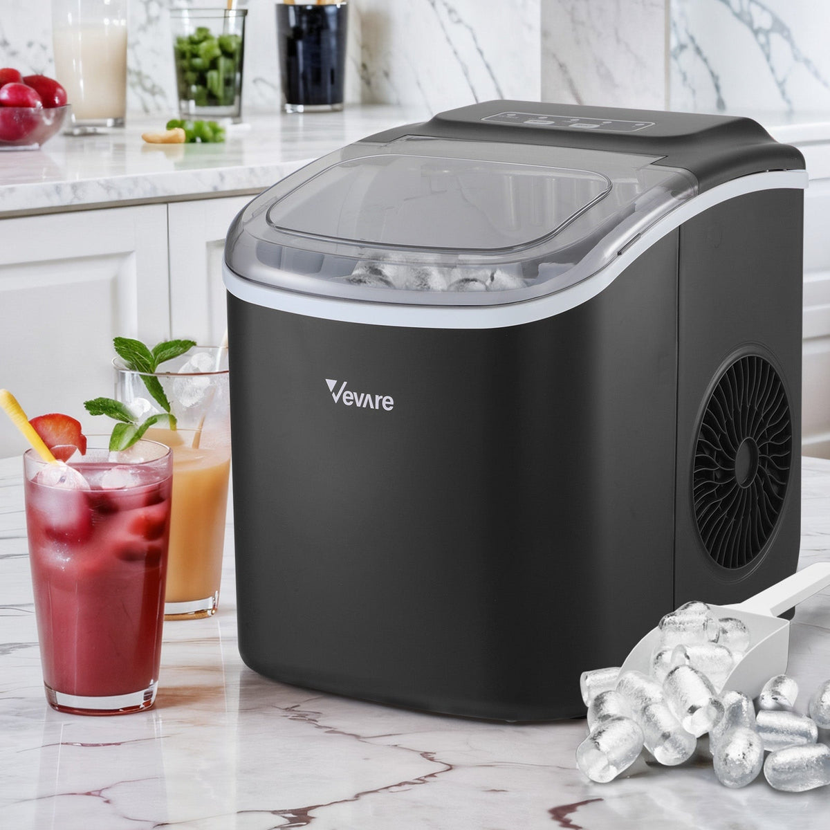 Vevare Portable Ice Maker Machine Ice Cube Tray 12kg Bar Countertop