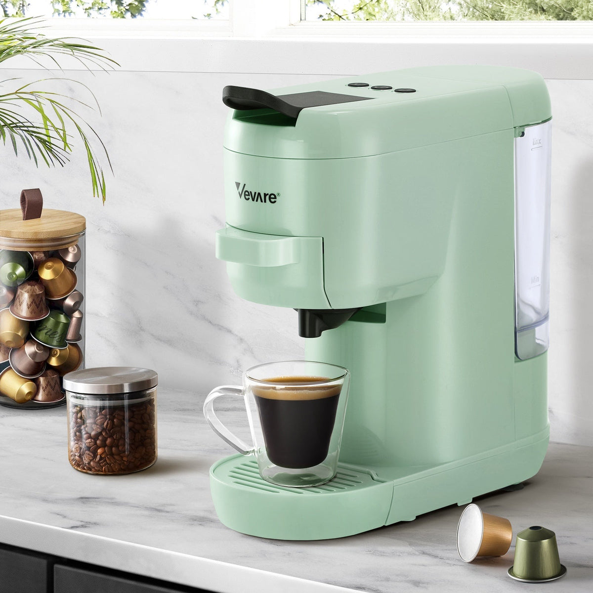 Vevare Capsule Coffee Machine 19 Bar 3 in 1 Nespresso/Dolce-Gusto Maker