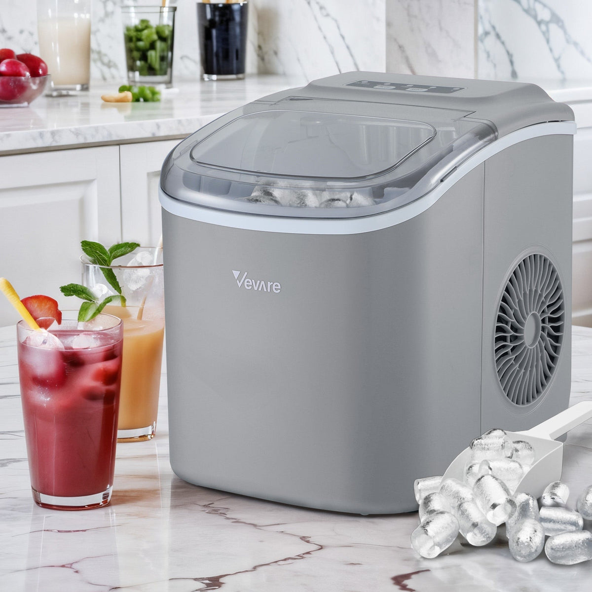 Vevare Portable Ice Maker Machine Ice Cube Tray 12kg Bar Countertop