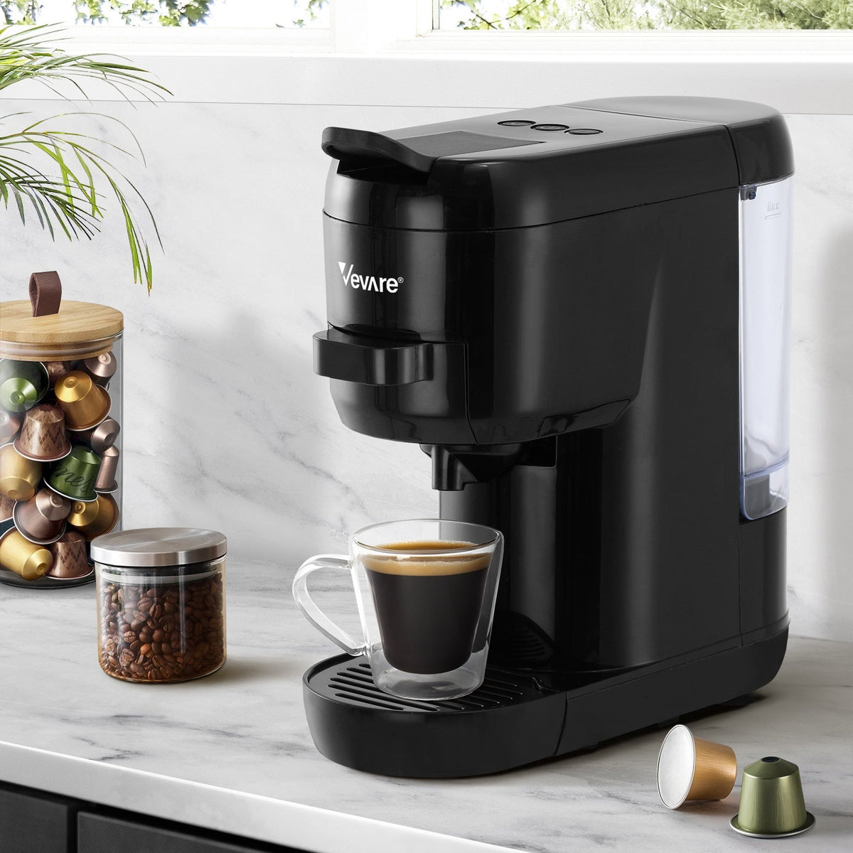 Vevare Capsule Coffee Machine 19 Bar 3 in 1 Nespresso/Dolce-Gusto Maker