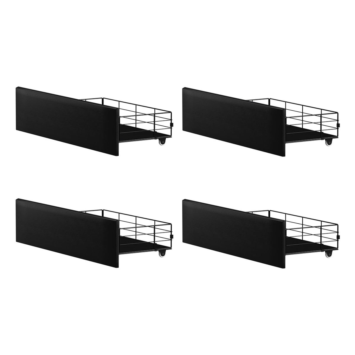 Oikiture Queen Double King Single Bed Frame with LED Headboard 2 Drawers USB
