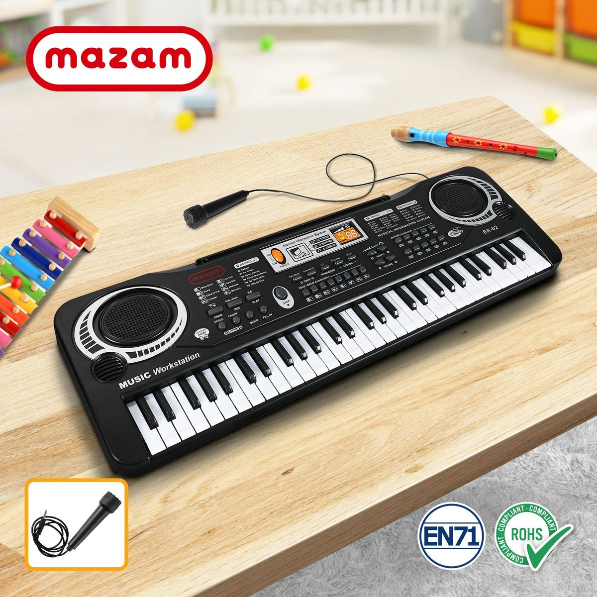 Mazam 61 Keys Electronic Piano Keyboard Electric Keyboards Musical Kids Toy Gift