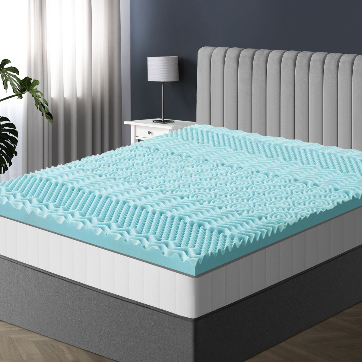 Bedra Memory Foam Mattress Topper Cool Gel Bed Pad Mat 7-Zone Underlay 5/8CM
