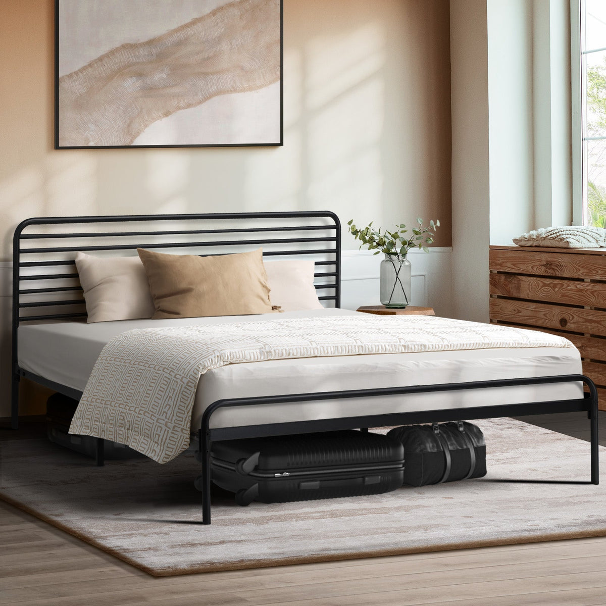 Oikiture Metal Bed Frame Queen Double King Single Bed Base Beds Platform
