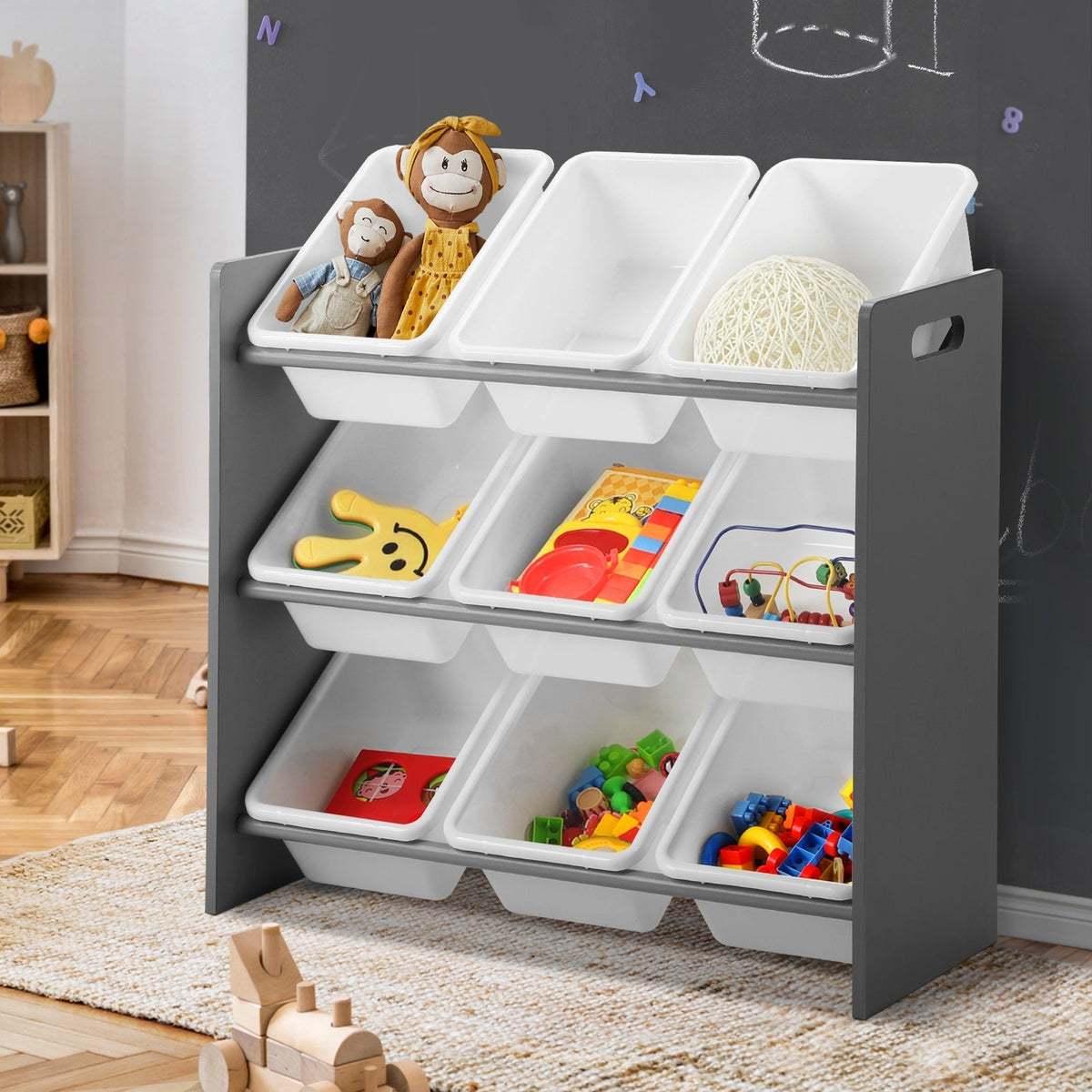 Oikiture Kids Toy Box Organiser Display Shelf Storage Rack Drawer