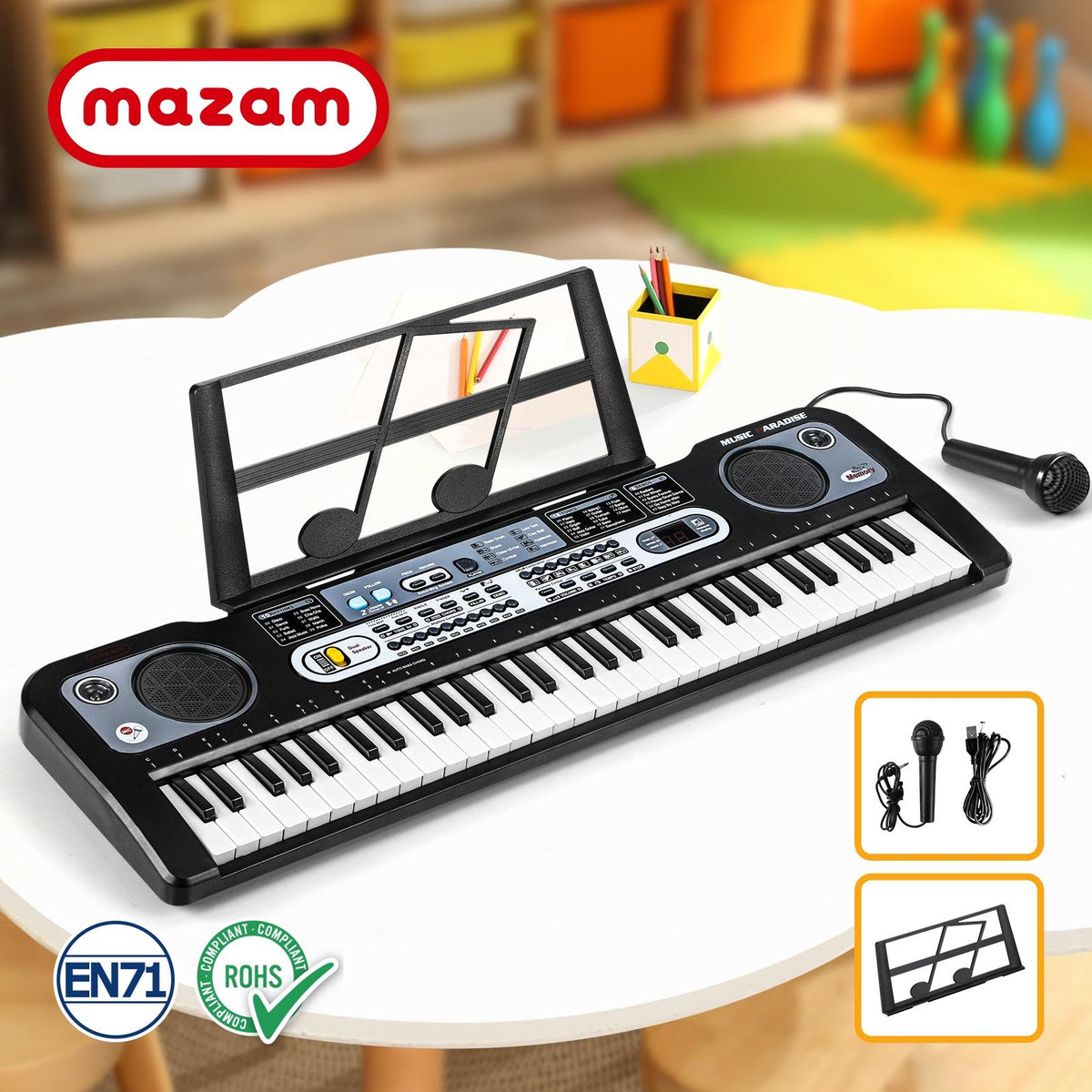 Mazam 61 Keys Electronic Piano Keyboard Electric Keyboards Musical Kids Toy Gift