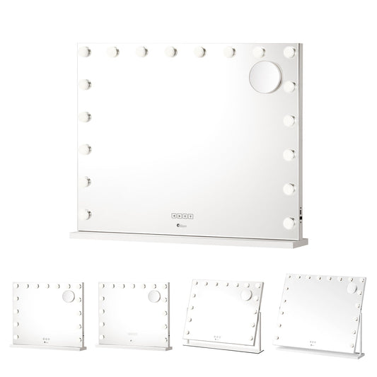 Oikiture Hollywood Mirrors Makeup Magnifying Mirror Bluetooth with LED Lights