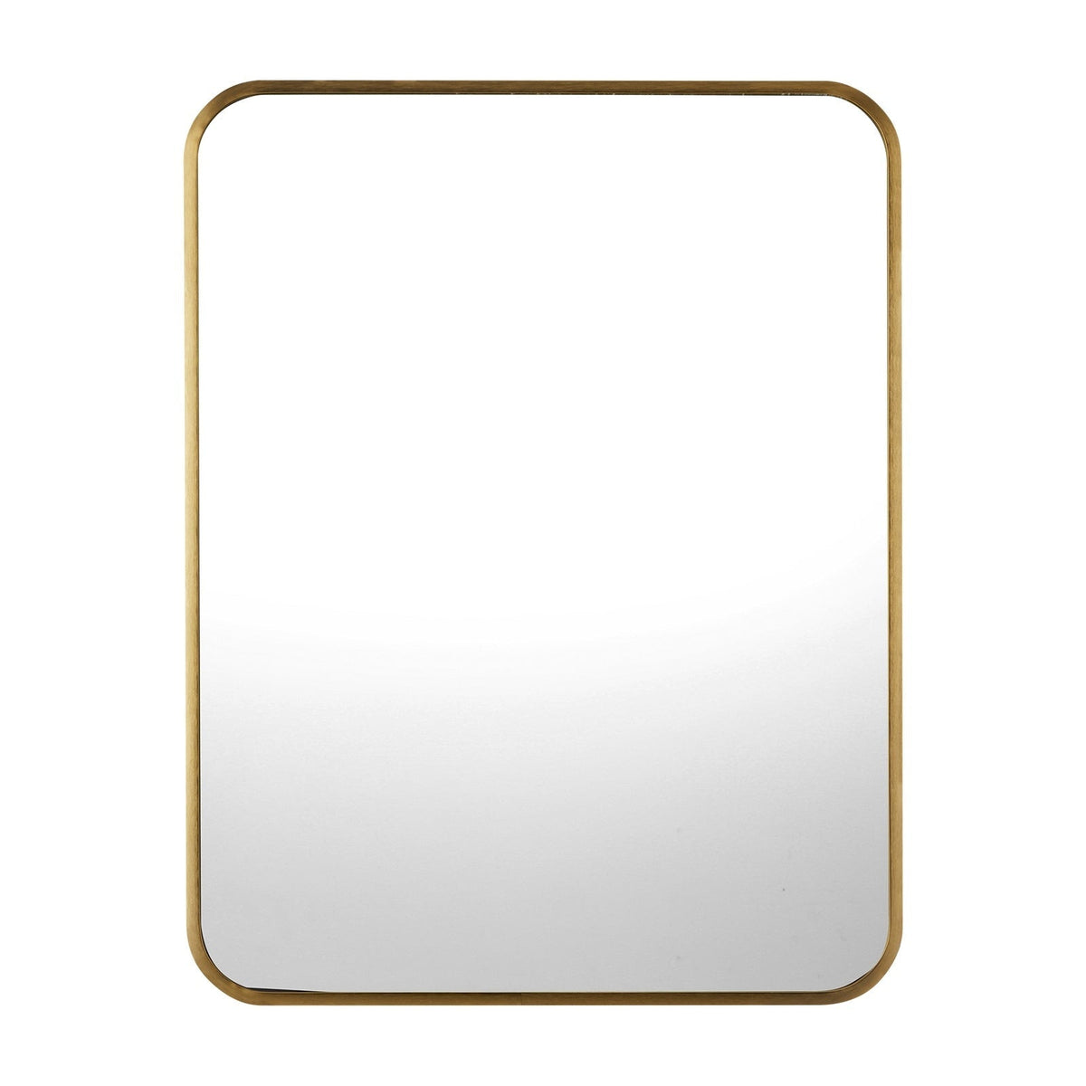 Oikiture Wall Mirrors Rectangle Makeup Mirror Metal Frame 65x50cm Gold