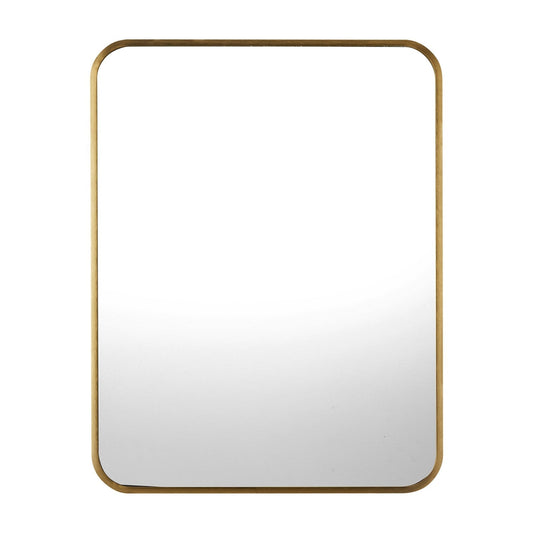 Oikiture Wall Mirrors Rectangle Makeup Mirror Metal Frame 65x50cm Gold