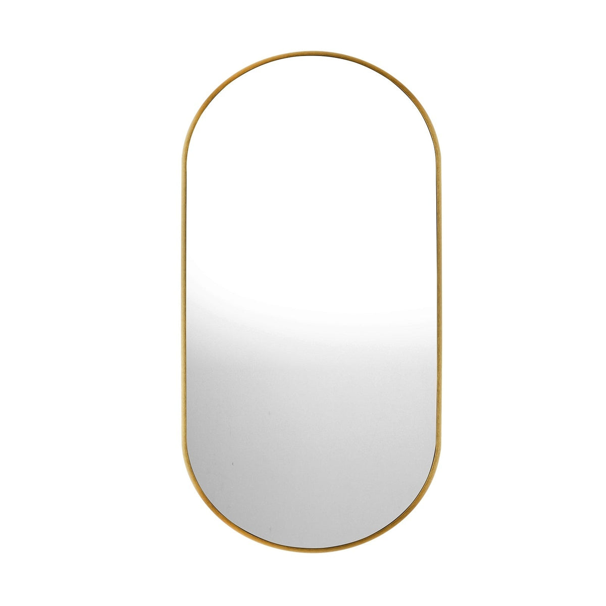Oikiture Wall Mirrors Oval Makeup Mirror Bedroom Home Decor Gold 84x50cm