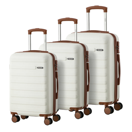 Mazam 3PCS Luggage Suitcase Trolley Set Travel TSA Lock Hard Shell Case White