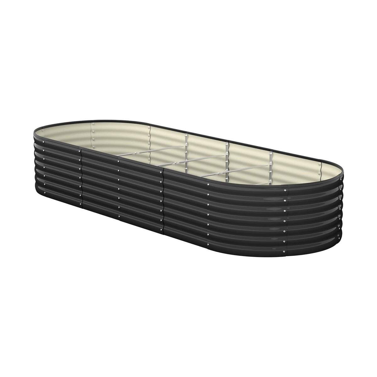 Livsip Raised Garden Bed Beds Kit Planter Oval Galvanised Steel 240cmX80cmX56cm
