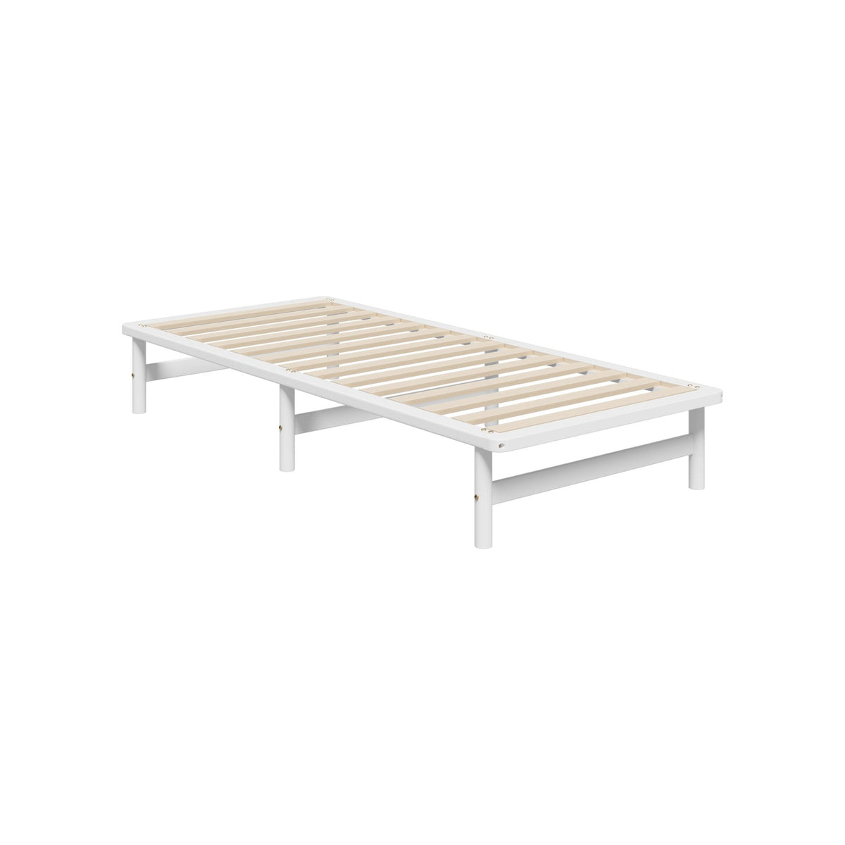 Oikiture Wooden Bed Frame Base Platform Pine Timber King Single Size Beds White