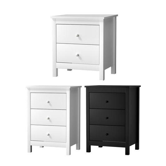 Oikiture Bedside Table Nightstand Side End Tables Hamptons Storage Cabinet