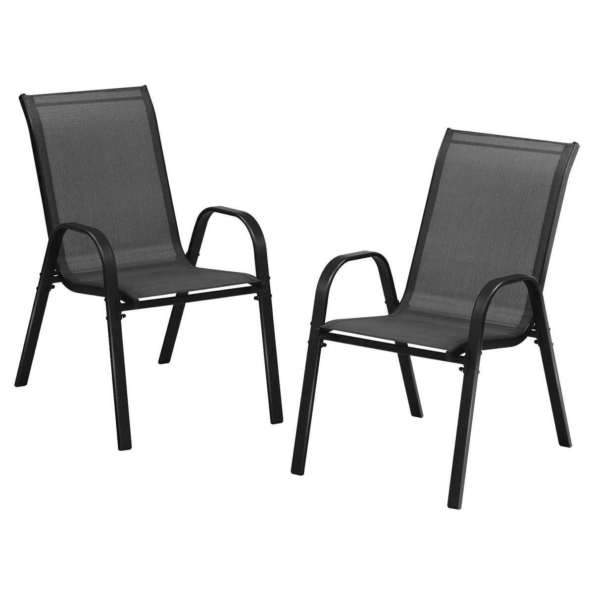 Livsip Set of 2 Outdoor Stackable Chairs Patio Furniture Lounge Chair Bistro Set