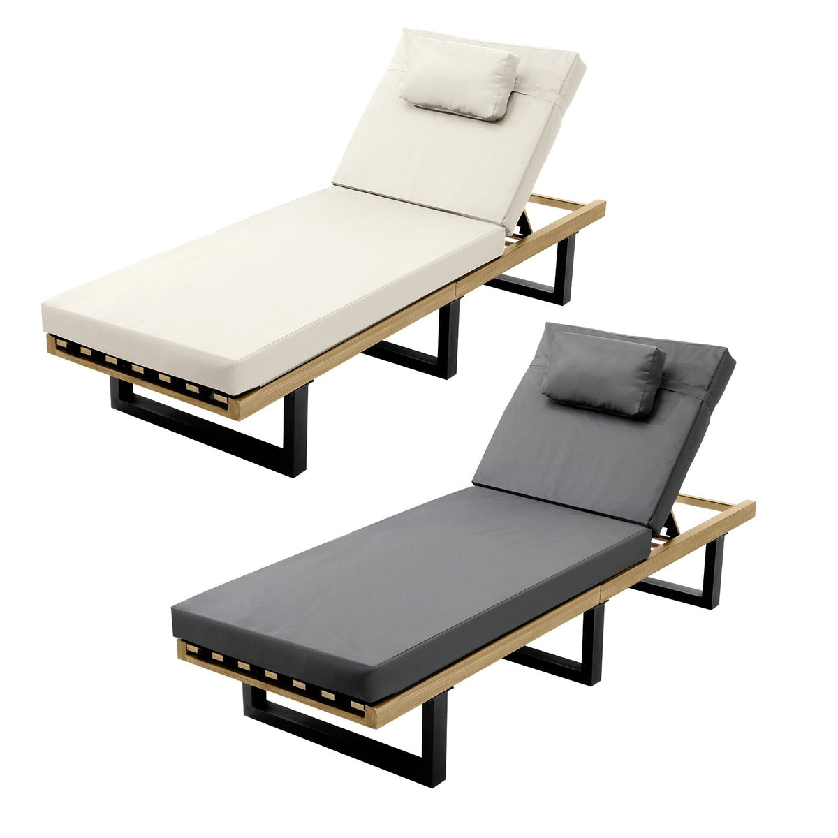 Livsip Sun Lounge Outdoor Lounger Chairs Garden Patio Furniture Day Bed