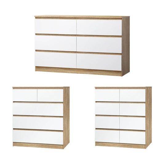 Oikiture Chest of Drawers Tallboy Dresser Table Storage Cabinet Wooden White