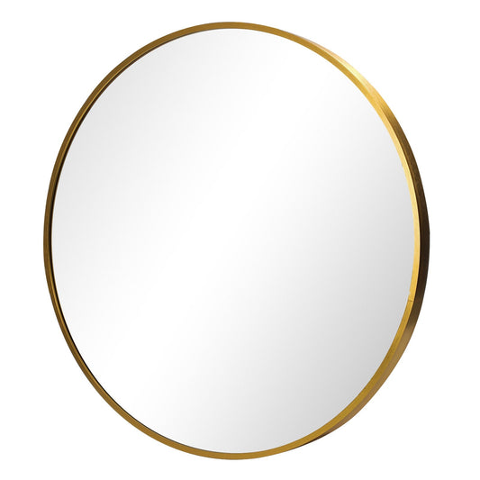 Oikiture Wall Mirrors Round 70cm Makeup Mirror Vanity Home Decor Gold Bedroom