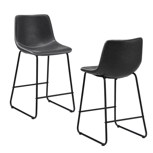 Oikiture 2x Bar Stools Steel Stool Modern Kitchen Dining Furniture Set Grey