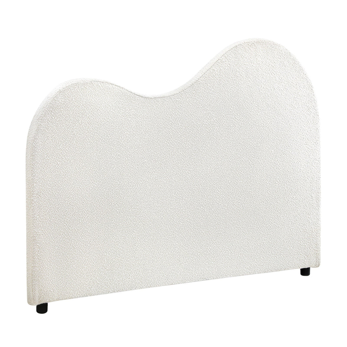 Oikiture Bed Head King Single Size Headboard Bedhead Boucle Fabric White