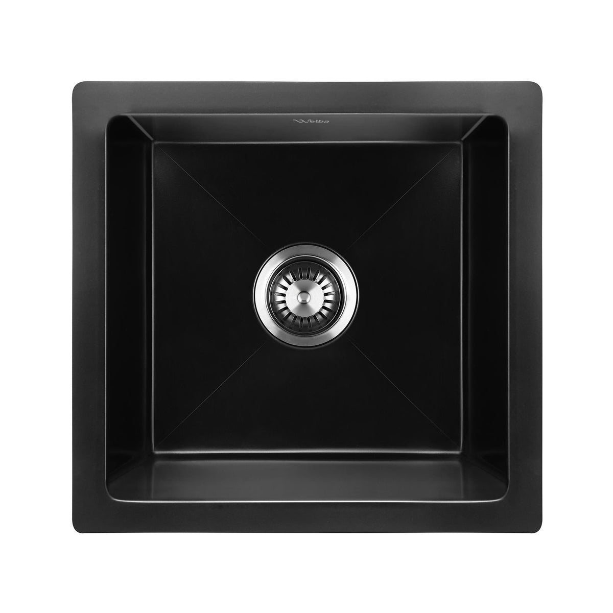Welba Kitchen Sink 38x38cm Granite Stone Sink Laundry Basin Single Bowl Black