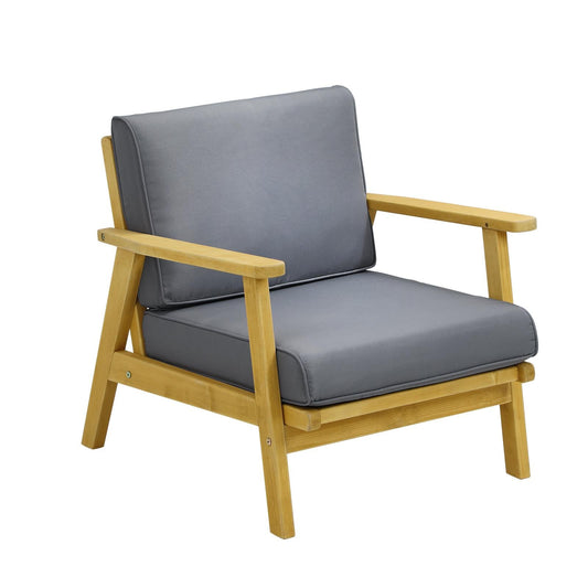 Livsip Outdoor Armchair Furniture Lounge Wooden Chair Patio Garden Sofa Set