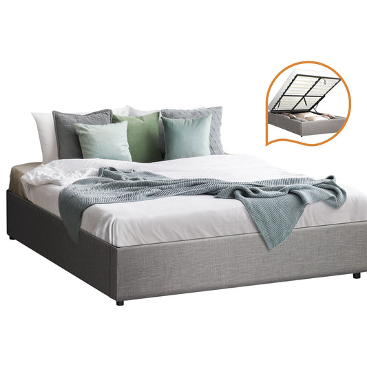 Oikiture Bed Frame Queen Double King Single Gas Lift Base With Storage Platform