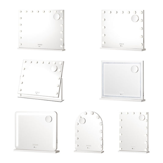 Oikiture Hollywood Mirrors Makeup Magnifying Mirror Bluetooth with LED Lights