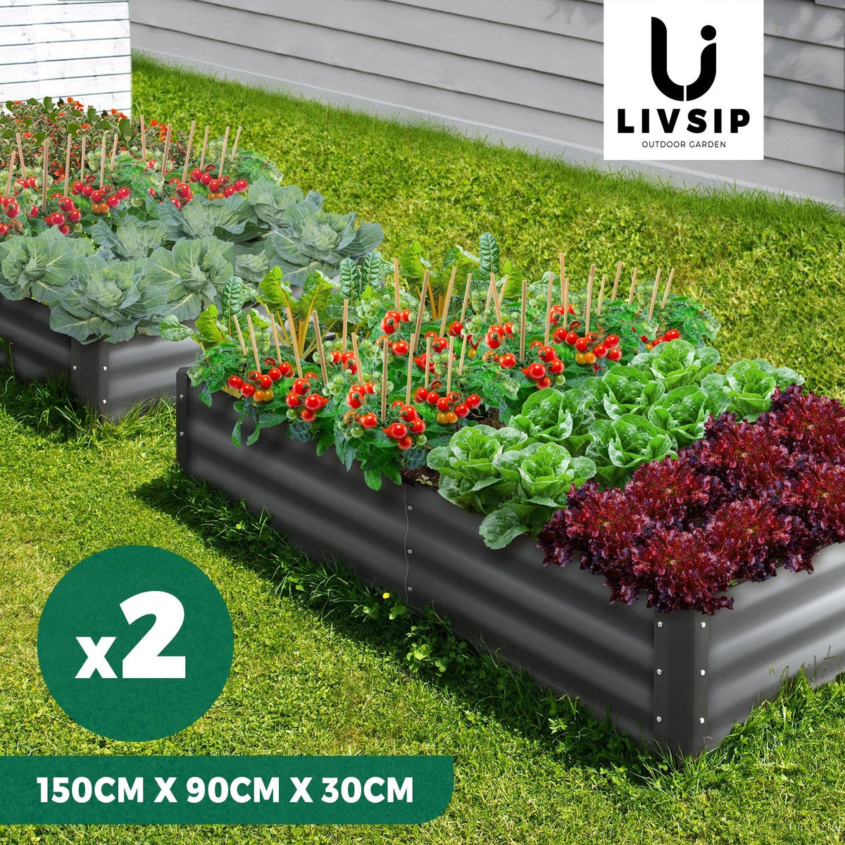 Livsip Garden Bed 9 Models x1 x2 Raised Planter Box Container Galvanised Steel