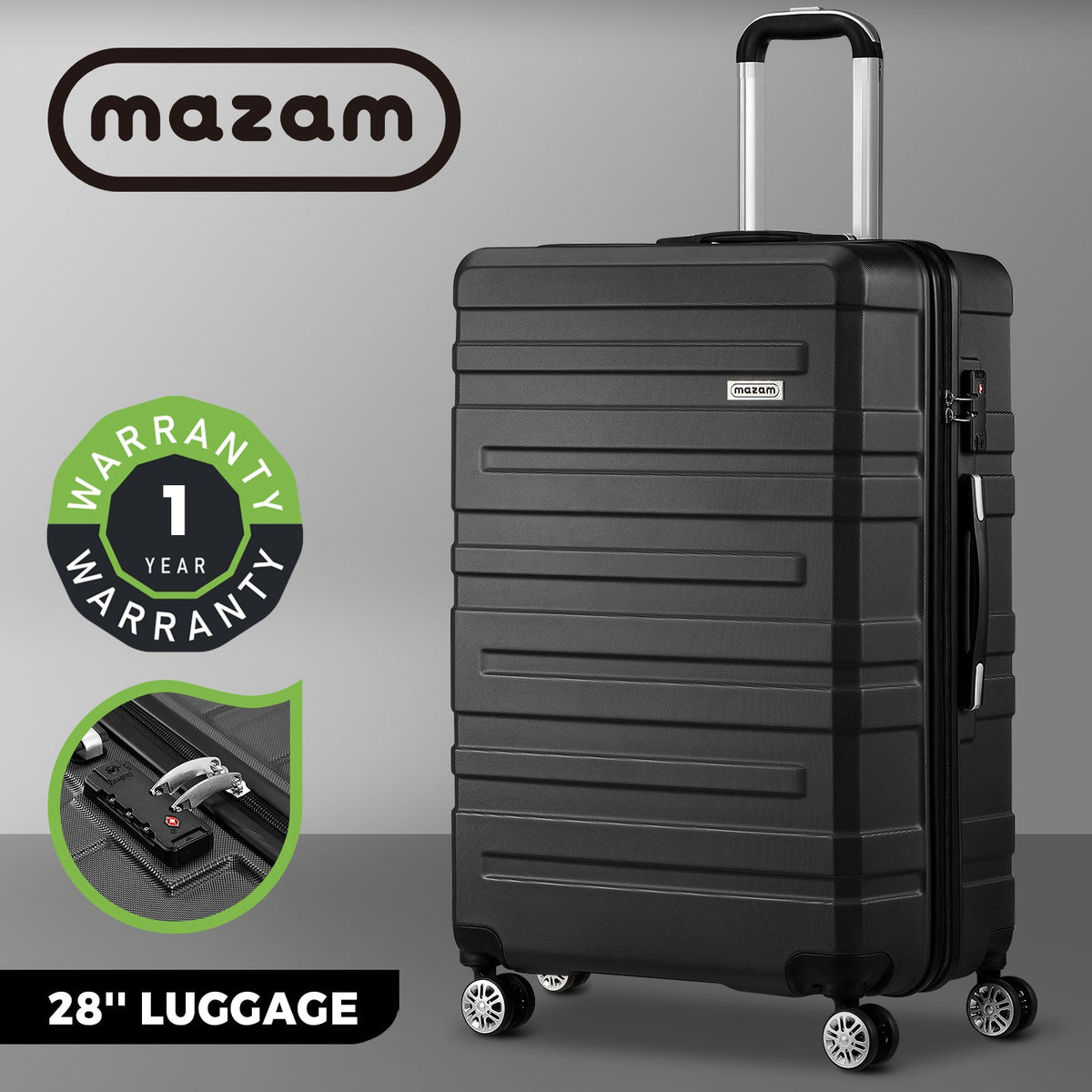 Mazam 1/2/3PCS Luggage Suitcase Trolley Set Travel TSA Lock Storage Hard Case