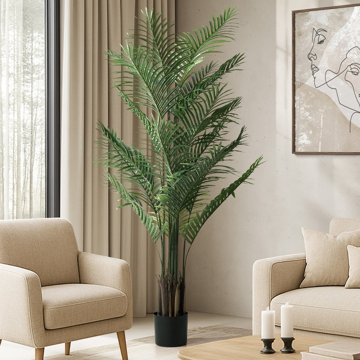 Livsip 150-210cm Artificial Potted Plants Lifelike Fake Tree Home Garden Decor