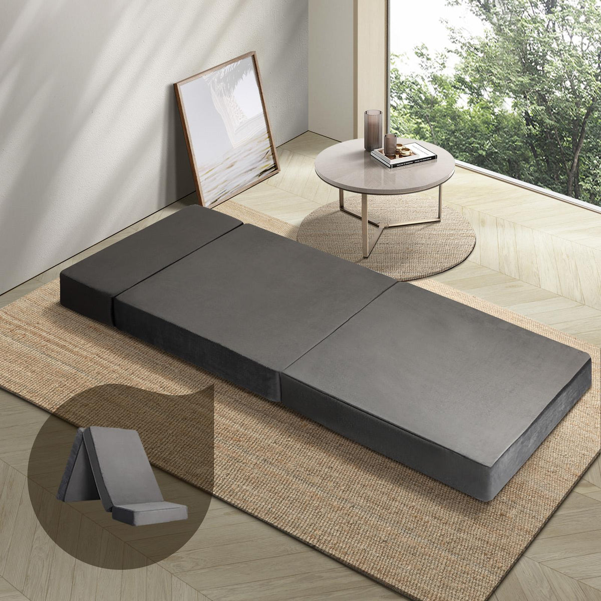 Bedra Folding Mattress Foldable Bed 3 4 Fold Sleeping Floor Mat Camping Cushion