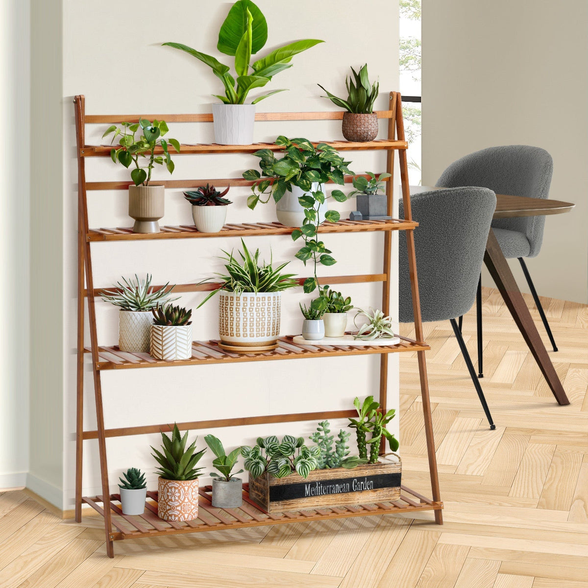 Livsip Plant Stand Garden Planter Wooden Flower Pot Rack Shelving Indoor Outdoor