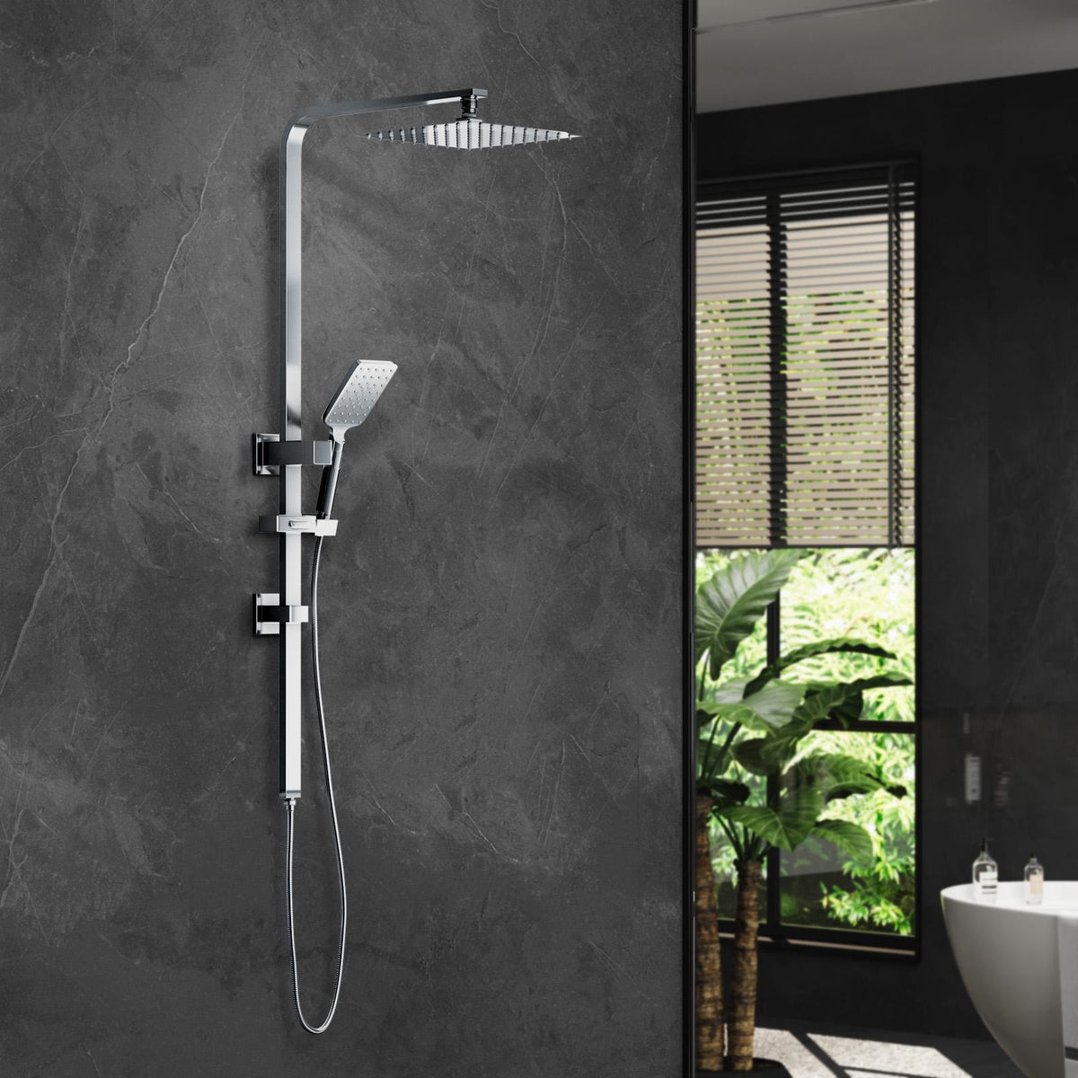 Welba 10" Shower Head Set Square Round Handheld With Shower Mixer Tap Combo WELS