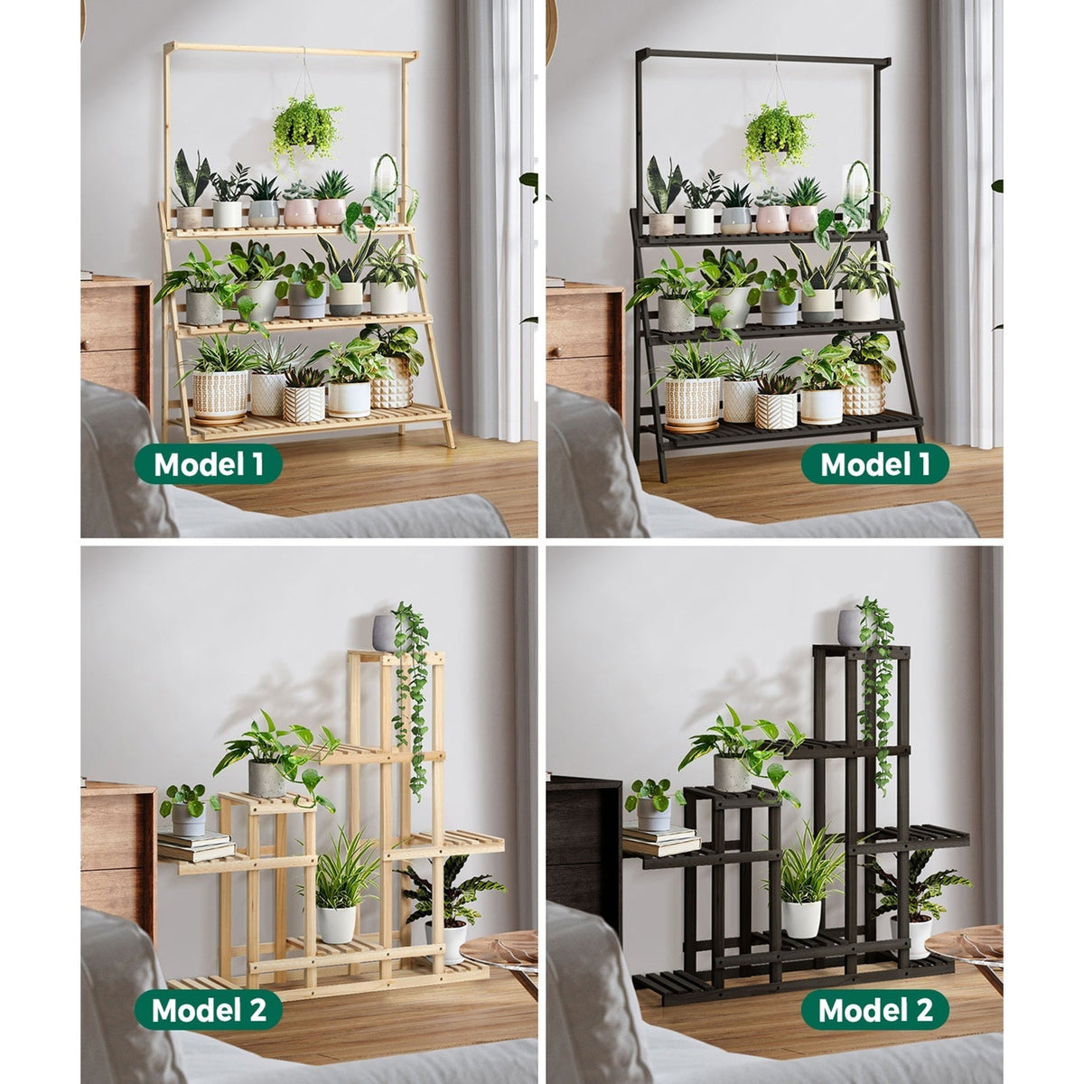 Livsip Plant Stand Garden Planter Wooden Flower Pot Rack Shelving Indoor Outdoor